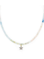 Diamond star and pastel morganite bead necklace Necklaces Kirstie Le Marque    - Collagerie