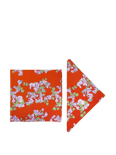 Dar Leone Coral orange napkins, set of 2 at Collagerie