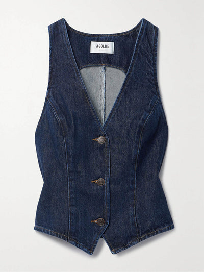 Agolde Heller recycled denim vest at Collagerie