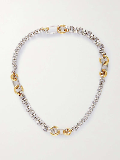 Laura Lombardi Pietra platinum and gold-plated recycled necklace at Collagerie