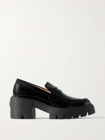 Stuart Weitzman Soho patent-leather platform loafers at Collagerie