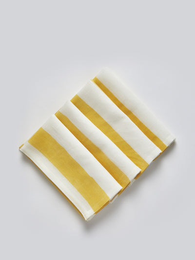 Maison Margaux Positano yellow stripe napkins (set of 4) at Collagerie