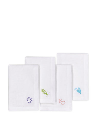 The Sette Embroidered easter napkins, set of 4 at Collagerie