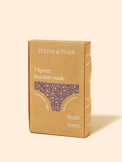 Stripe & Stare Neutral leopard taupe hipster knicker at Collagerie