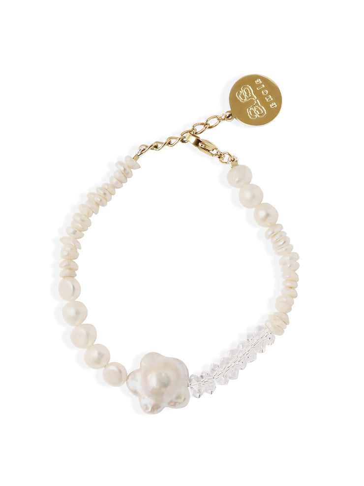 Pearl and gold Nixie bracelet