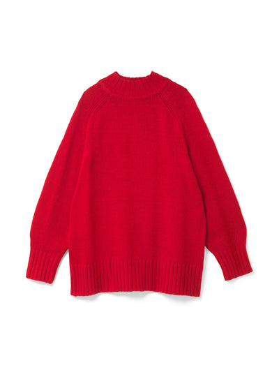 Nobody's Child Red funnel neck wool knitted jumper at Collagerie