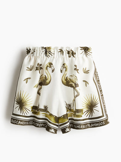 H&M Linen paper bag shorts at Collagerie