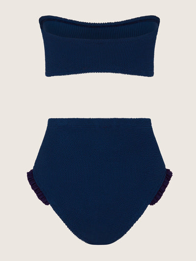 Hunza G Navy Osiris frill bikini at Collagerie