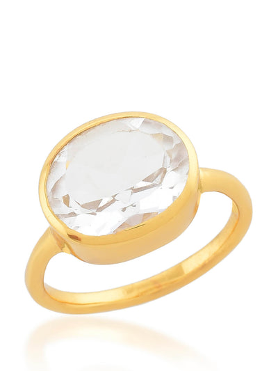 Shyla Jewellery Crystal clear Oval chunky ring at Collagerie