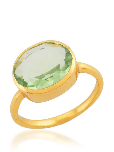 Shyla Jewellery Soft green Oval chunky ring at Collagerie