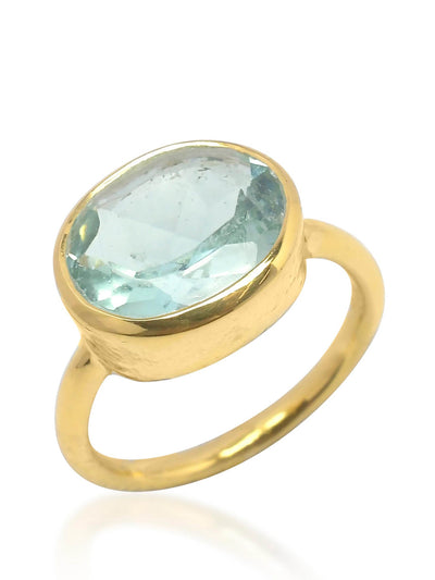 Shyla Jewellery Light blue Oval chunky ring at Collagerie