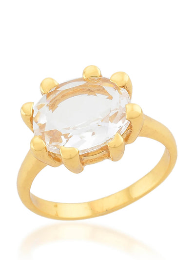 Shyla Jewellery Crystal clear Oval claw ring at Collagerie