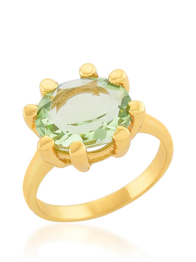 Shyla Jewellery Soft green Oval claw ring at Collagerie