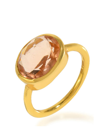 Shyla Jewellery Champagne Oval chunky ring at Collagerie