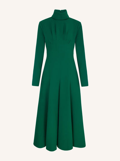 Emilia Wickstead Oakley jade green double crepe dress at Collagerie