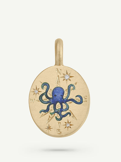 Cece Jewellery Octopus and compass charm at Collagerie