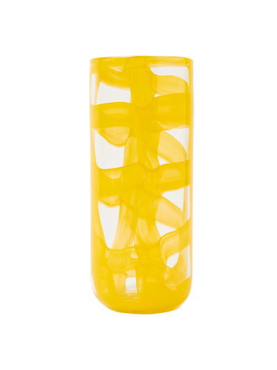 Oliver Bonas Mkali yellow swirl glass vase at Collagerie