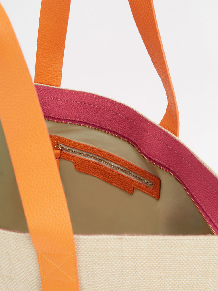 The Luxe beach bag in citrus orange Bags London Velvet    - Collagerie