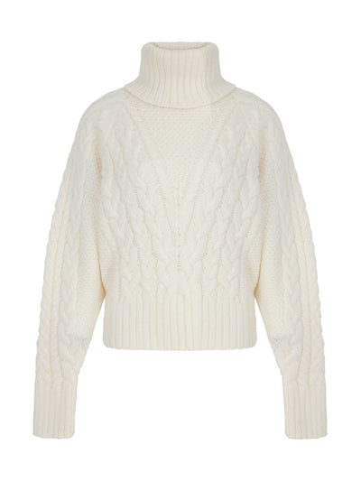 Emilia Wickstead Ivory cable knit Otis sweater at Collagerie