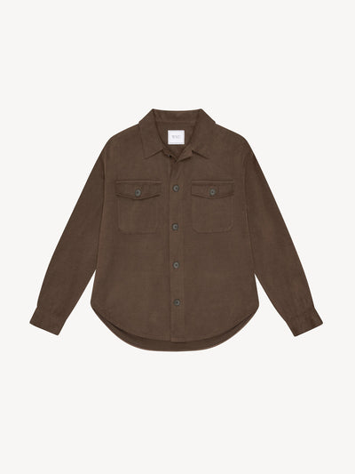 With Nothing Underneath Overshirt: Brushed Twill, Mocha at Collagerie