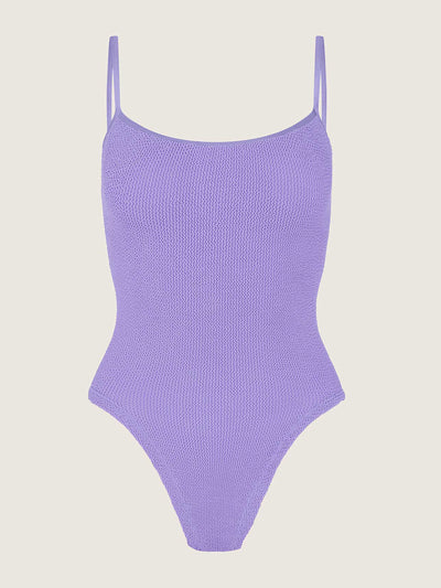 Hunza G Lilac Petra swimsuit at Collagerie