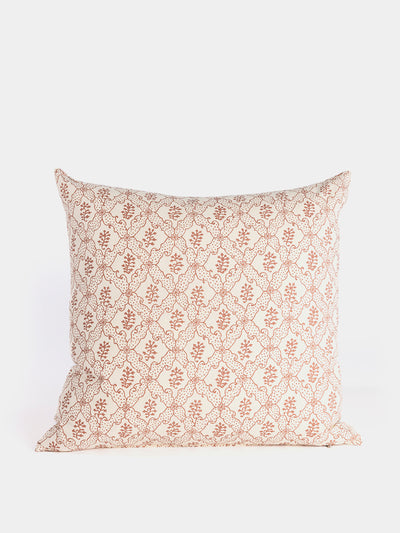 Hadeda Lattice flower scatter cushion in pink at Collagerie