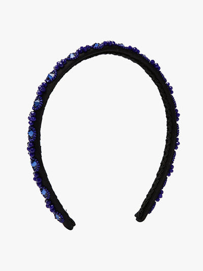 Erdem Black and indigo embellished headband at Collagerie