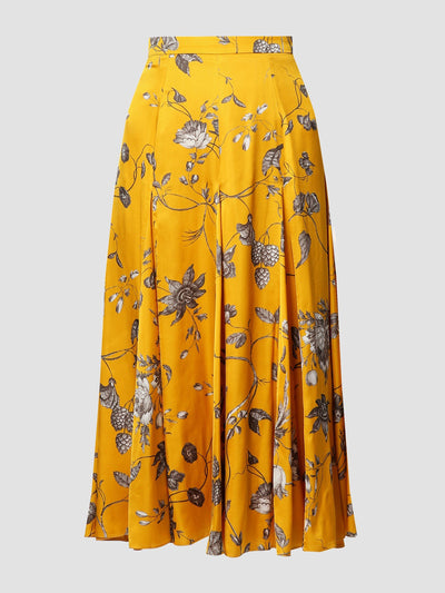 Erdem Pleated yellow midi skirt at Collagerie