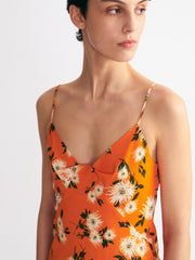 Amaris dress in orange dahlia floral print crepe georgette Dresses Emilia Wickstead    - Collagerie