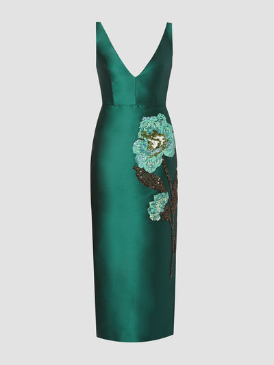 Erdem Sleeveless v neck midi dress at Collagerie