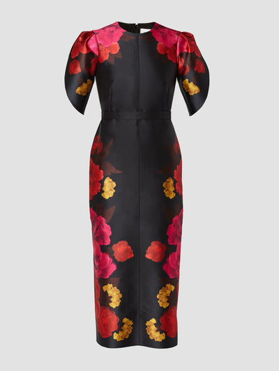 Erdem Black short sleeve midi dress at Collagerie