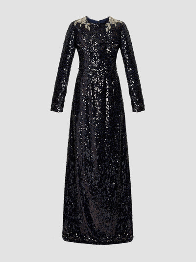 Erdem Long sleeve sequin gown at Collagerie