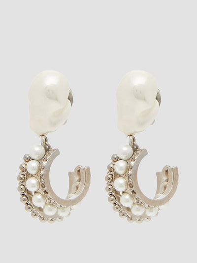 Erdem Crystal hoop drop earrings at Collagerie