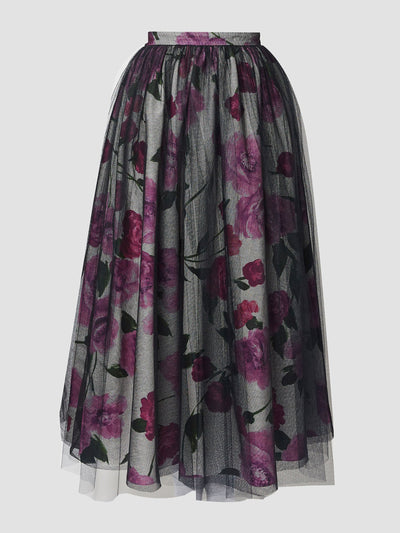 Erdem Midi skirt with tulle overlay at Collagerie