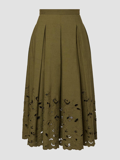 Erdem Volume hem pleat detail skirt at Collagerie