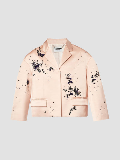 Erdem Pink boxy crop jacket at Collagerie