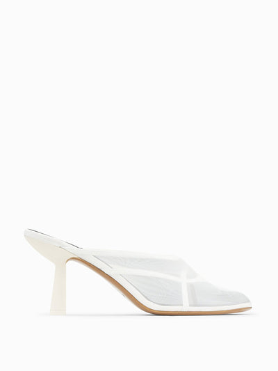 NEOUS Cream Pherka mesh mules at Collagerie