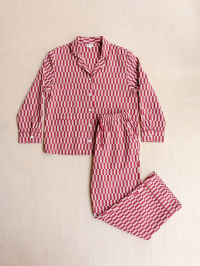 TBCo Cotton pyjamas in rose checkerboard at Collagerie