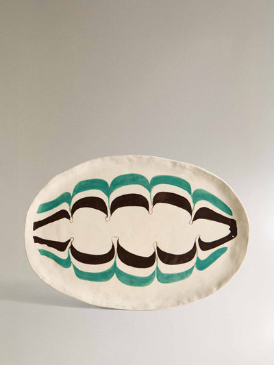 Zara Home x Collagerie Painted ceramic serving dish at Collagerie