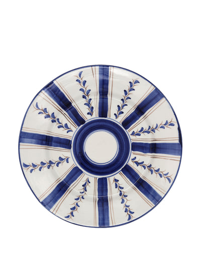 Carolina Irving & Daughters Blue stripe dinner plate at Collagerie