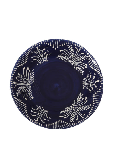 Carolina Irving & Daughters Cobalt lace dessert plate at Collagerie