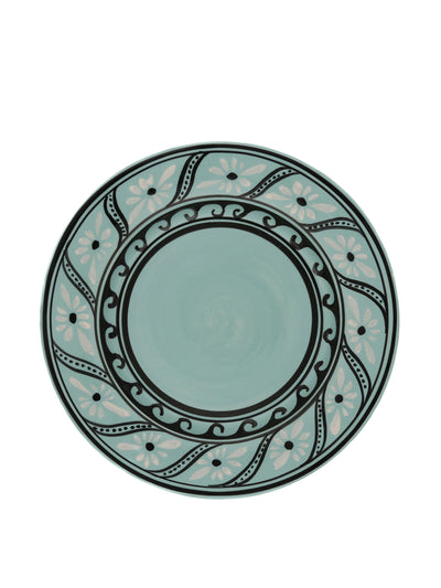 Carolina Irving & Daughters Gigi aqua dinner plate at Collagerie