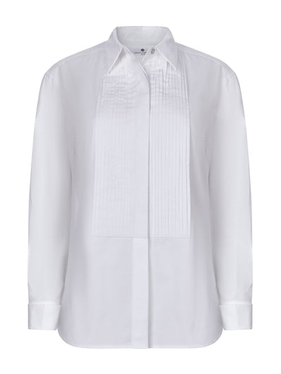 Valeria Cotoner White wool tailored blouse at Collagerie