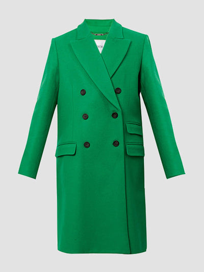 Erdem Green double breasted coat at Collagerie