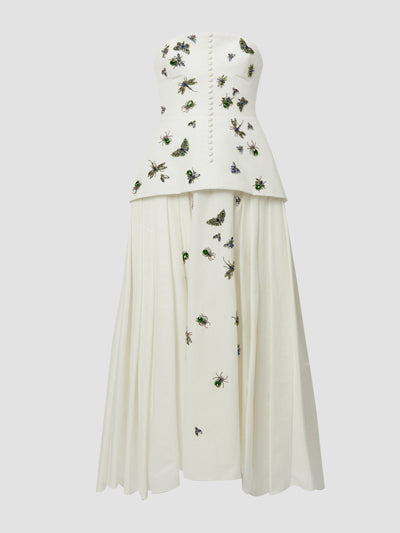 Erdem White fit and flare midi dress at Collagerie