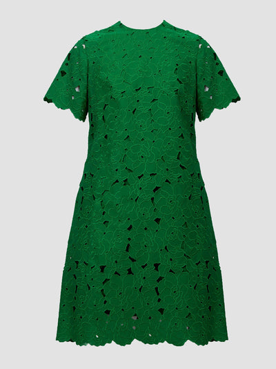 Erdem Green short sleeve mini dress at Collagerie