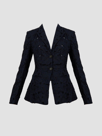 Erdem Navy single breasted blazer at Collagerie