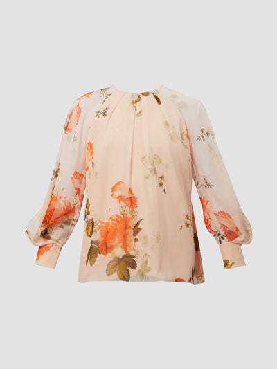 Erdem Gathered neck blouse at Collagerie