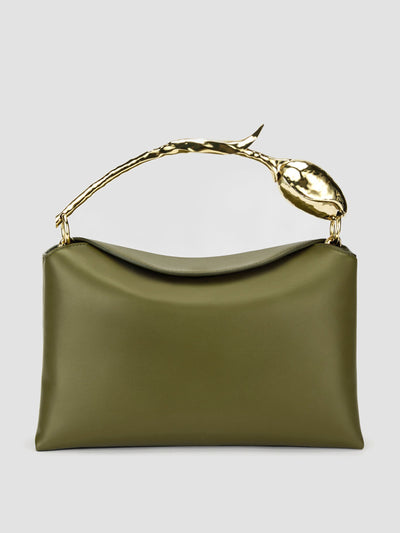 Erdem Khaki midi bloom bag at Collagerie