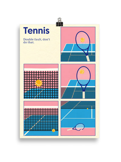 Pstr Studio Tenis Double Fault’ poster by Rosi Feist at Collagerie